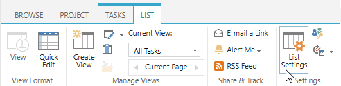 Task List Settings